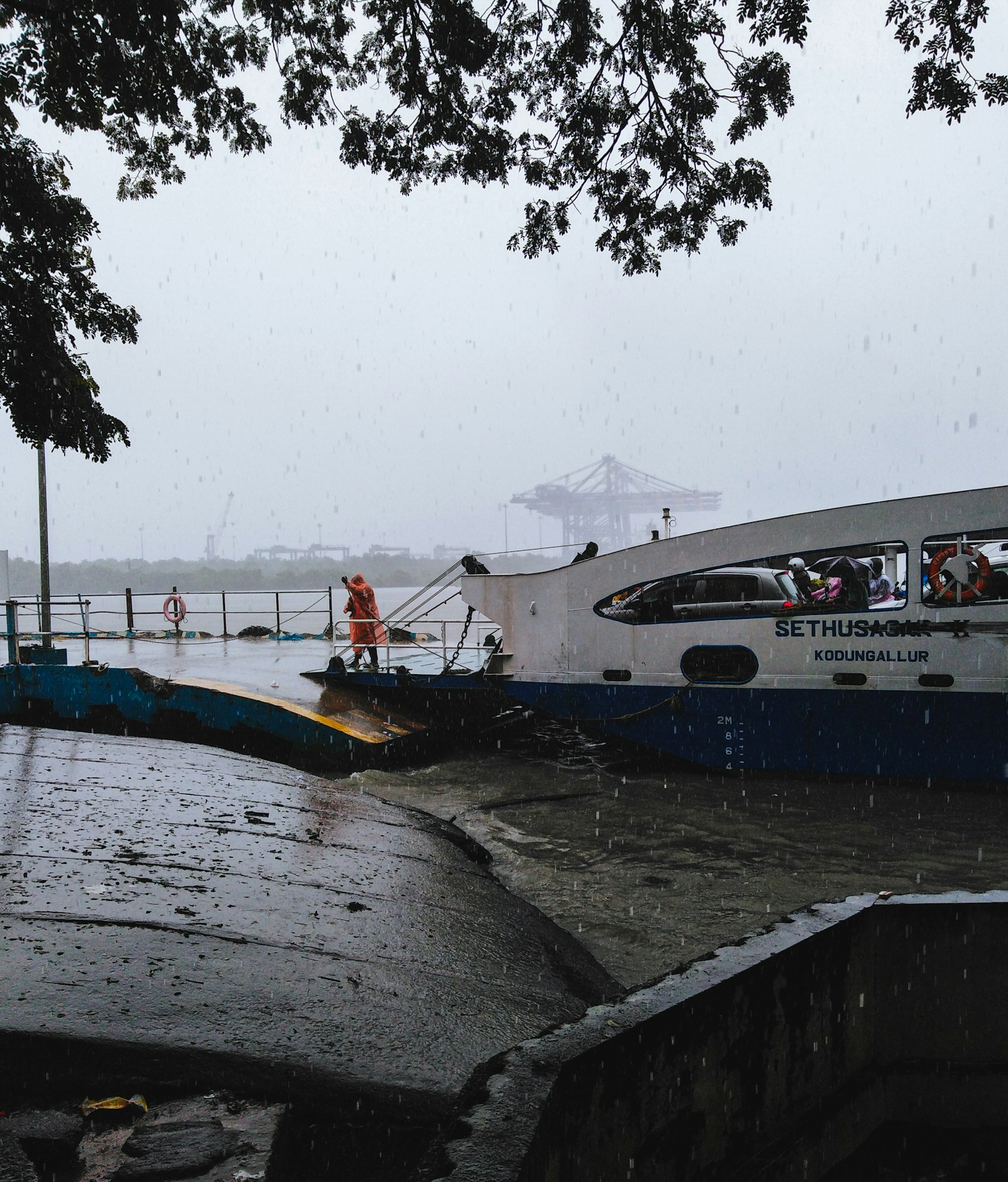 Boats in rain